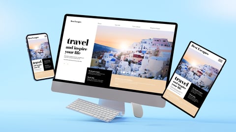 Travel website design mockup